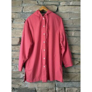 Coolibar UPF 50+ Hooded Button Down Tunic Shirt Women’s Large Sun Protection